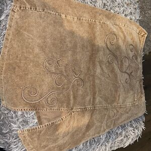 Mexx Tan Skirt with Fringe Accent